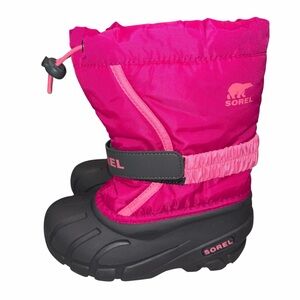 Sorel Kids Tropic Pink Flurry Insulated Snow Rain Boots Shoes size 11